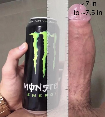 chris diamond cock size against monster energy drink can 