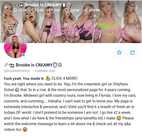 Brooke Shows OnlyFans Review